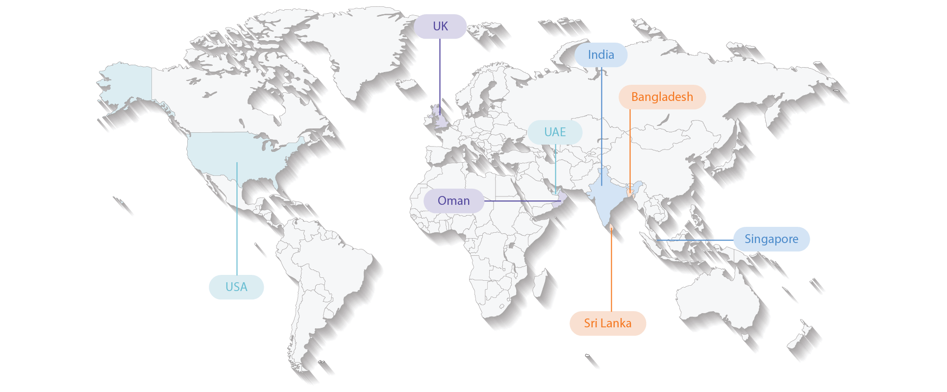 World Map logo highlighting global partnership network of Sattrix InfoSec